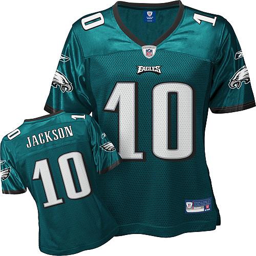 Eagles #10 DeSean Jackson Green Women's Team Color Stitched NFL Jersey - Click Image to Close